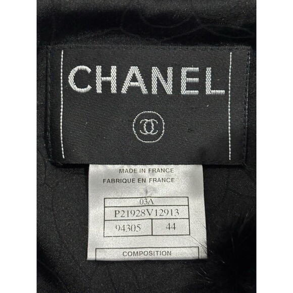 Chanel 03A Mink Fur Wool Black Coat Jacket Women’s Size 44 - Picture 5 of 13